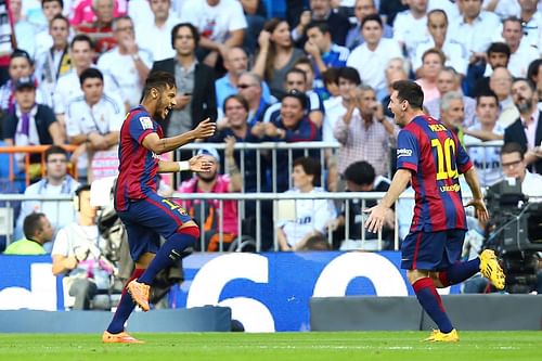 Neymar and Lionel Messi