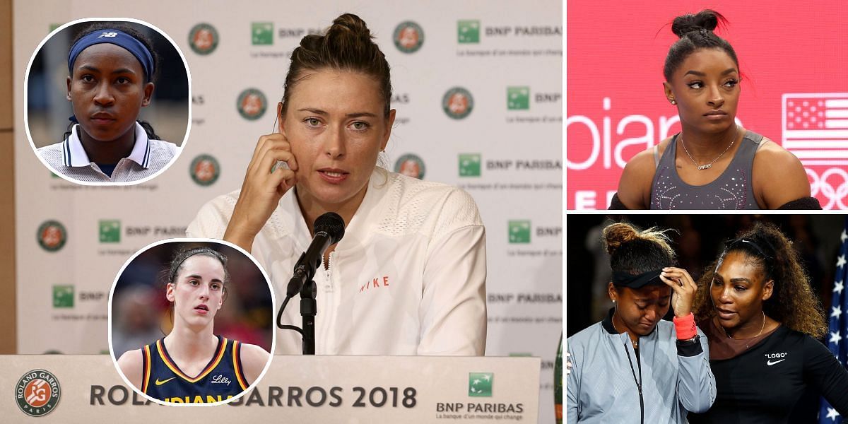 Maria Sharapova salutes Serena Williams, Simone Biles, Caitlin Clark, Naomi Osaka &amp; Coco Gauff (Source: Getty)