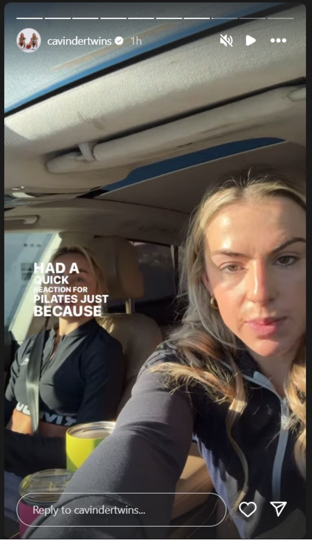 Cavinder twins post a fitness goal video on Instagram story. Image via @cavindertwins