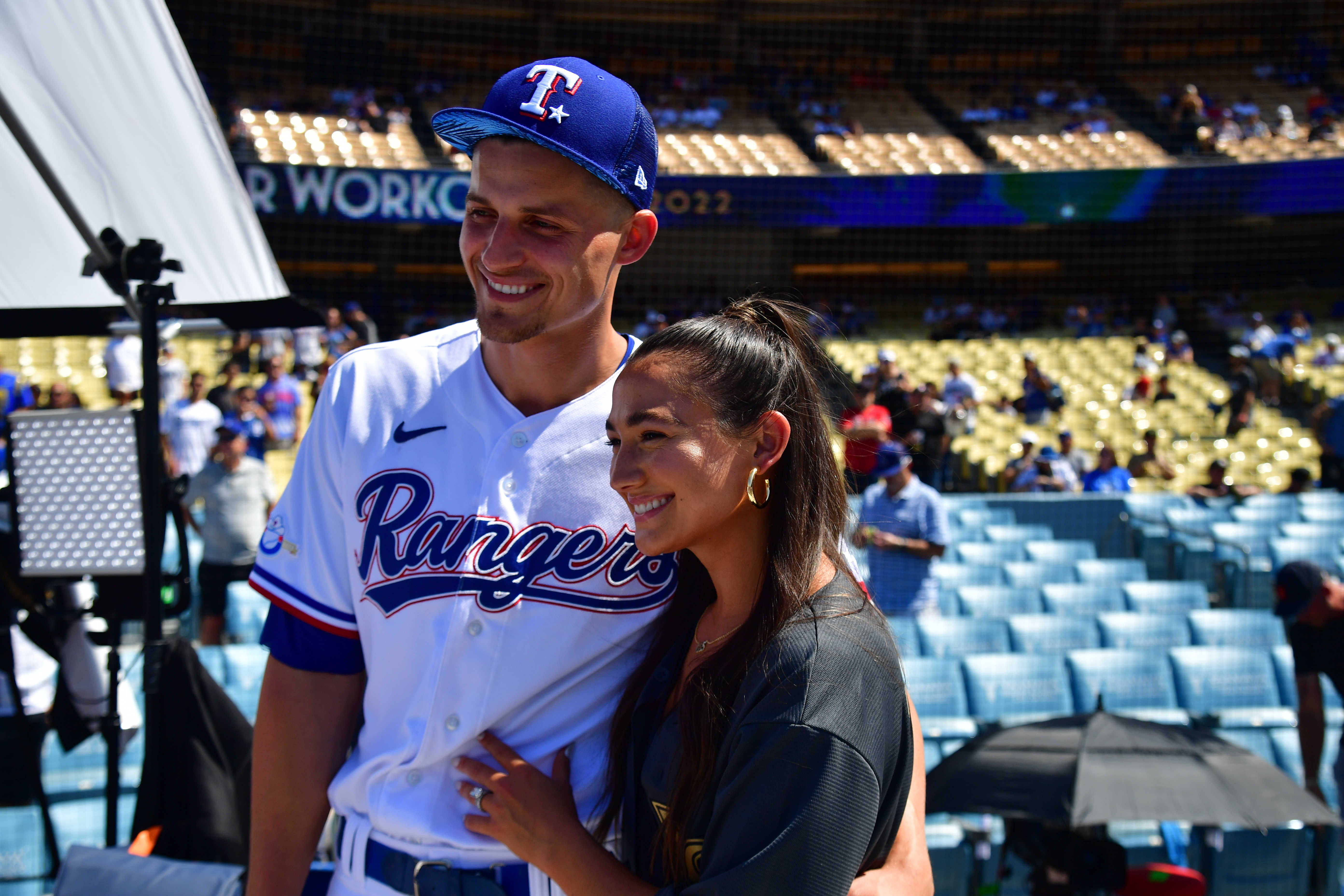 Corey Seager and his Wife, Madisyn (Photo via IMAGN)