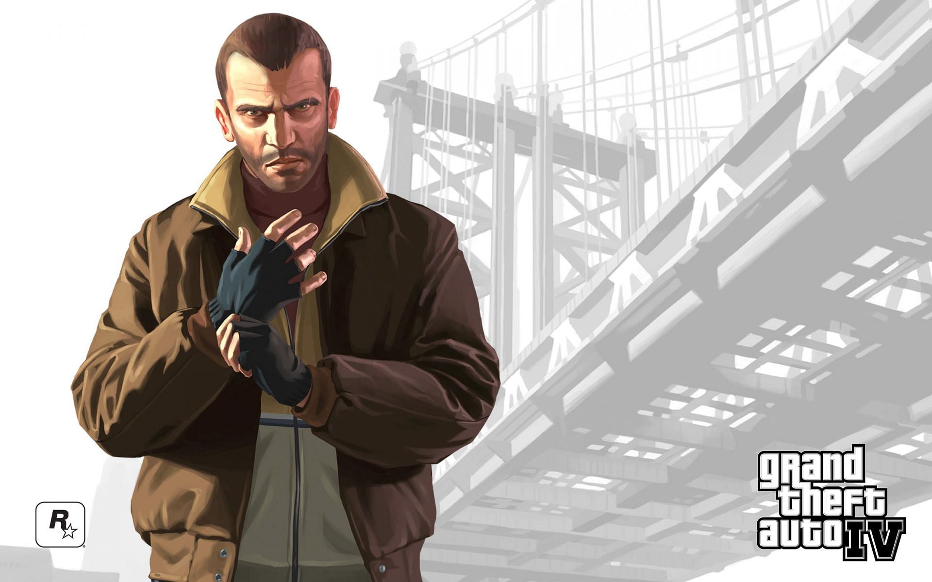 The protagonist, Niko Bellic&#039;s official artwork (Image via Rockstar Games)