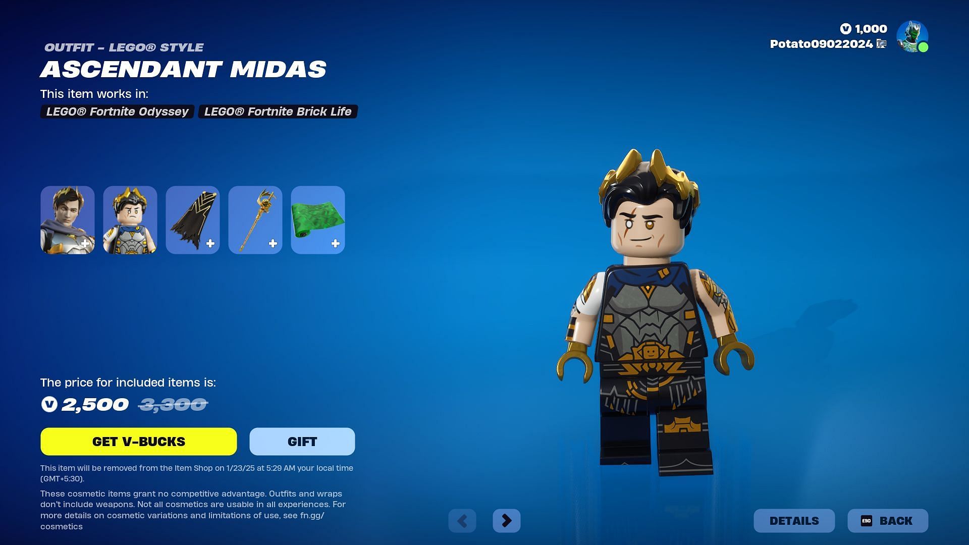 Ascendant Midas will remain listed until January 23, 2025 (Image via Epic Games)