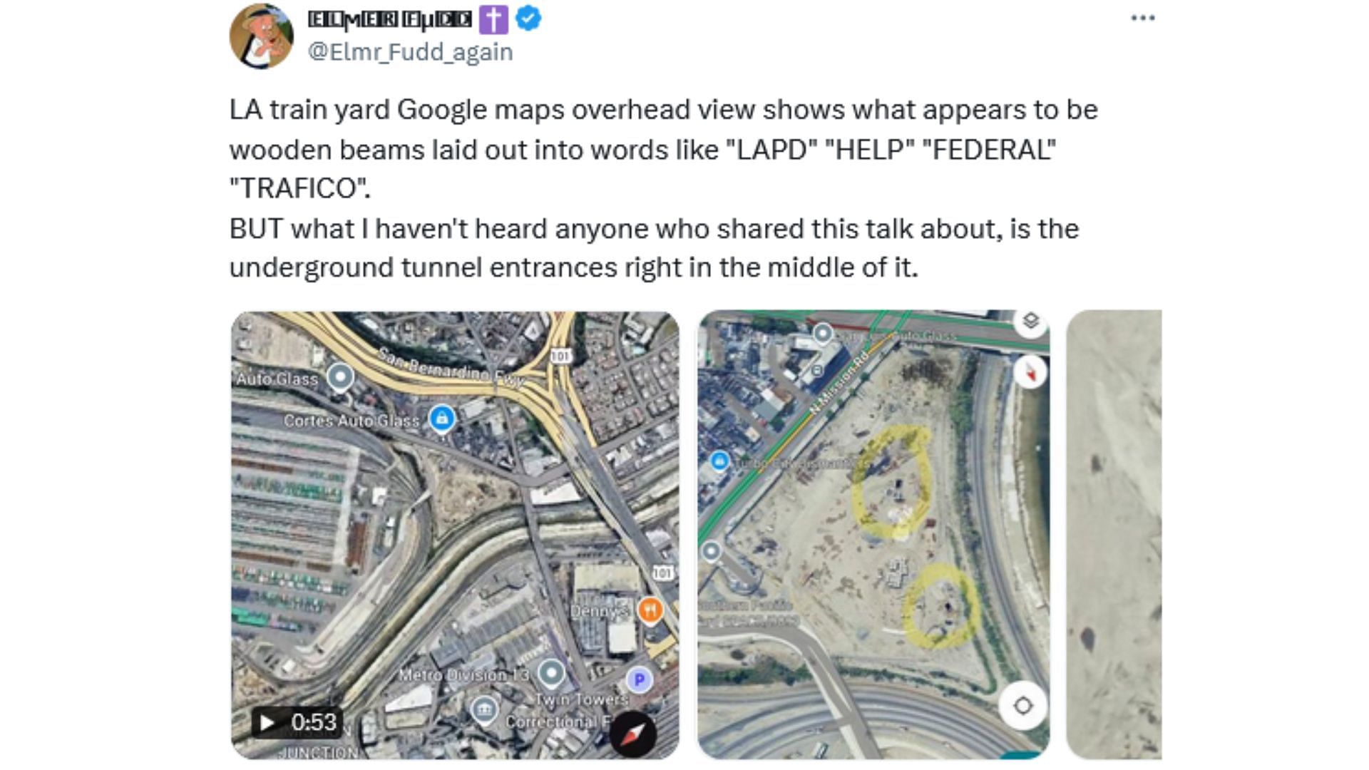 Others also said similar things about the Google Maps&#039; images (Image via X / @Elmr_Fudd_again)