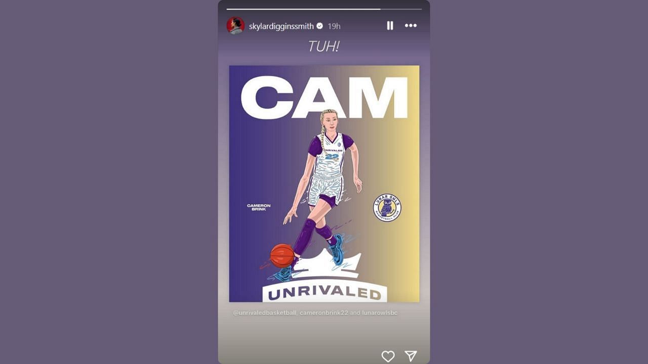 Smith welcomes Cameron Brink in the Unrivaled. (Credits: @skylardigginnssmith/Instagram)