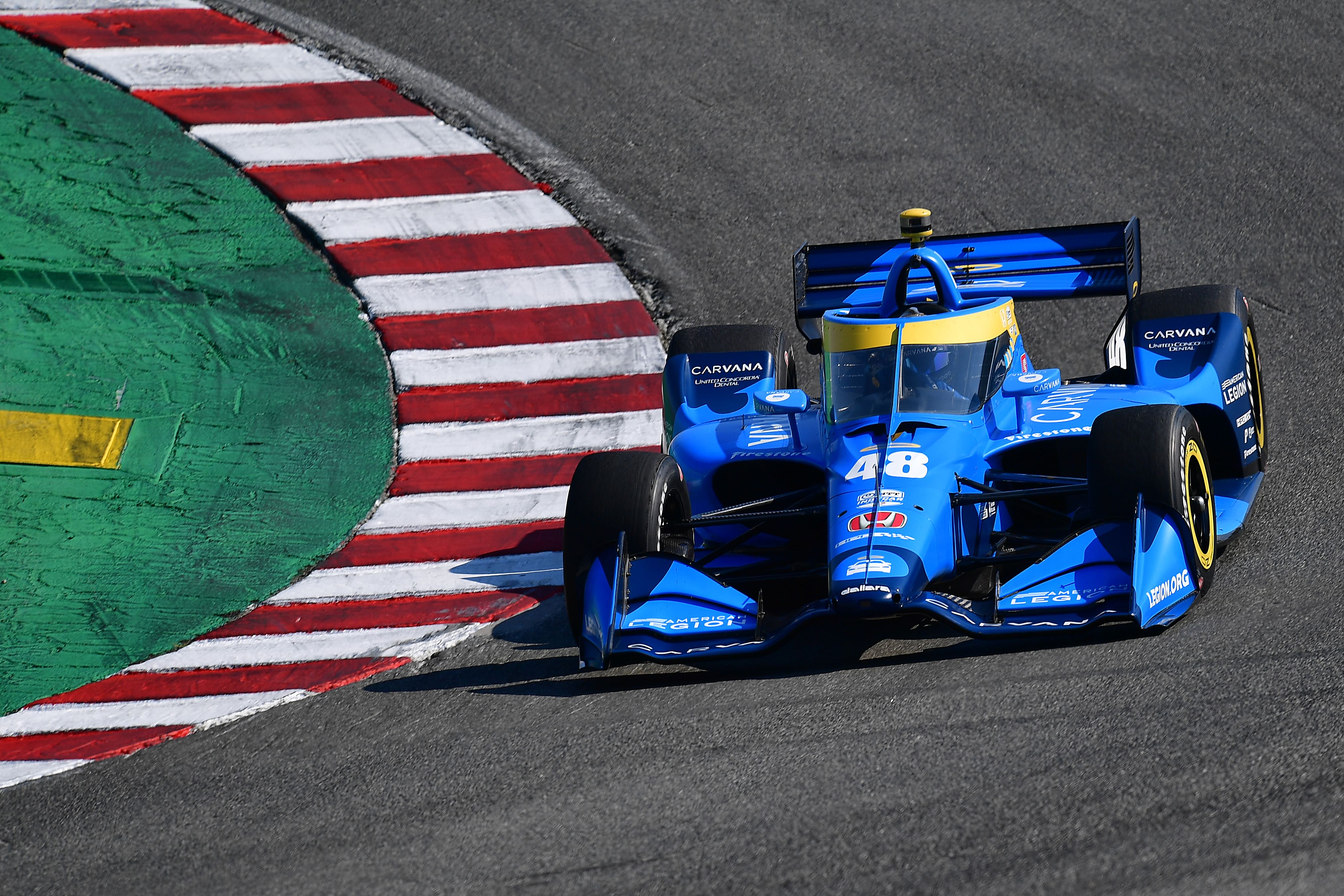 Chip Ganassi Racing driver Jimmie Johnson (48) of United States during practice for the IndyCar: Grand Prix Of Monterey - Source: Imagn