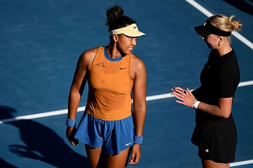 Naomi Osaka and Clara Tauson after the match - Source: Getty