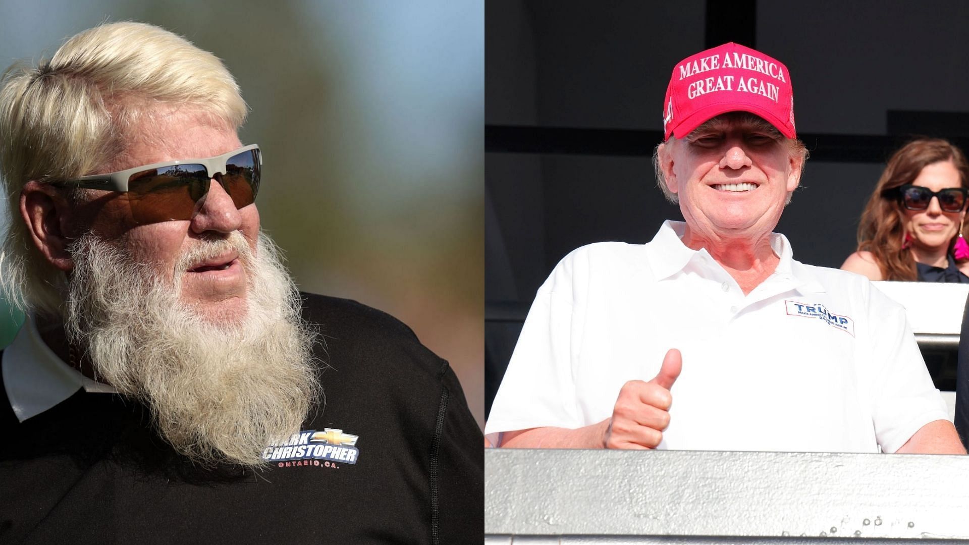 John Daly and Donald Trump. Image via Getty Images and IMAGN