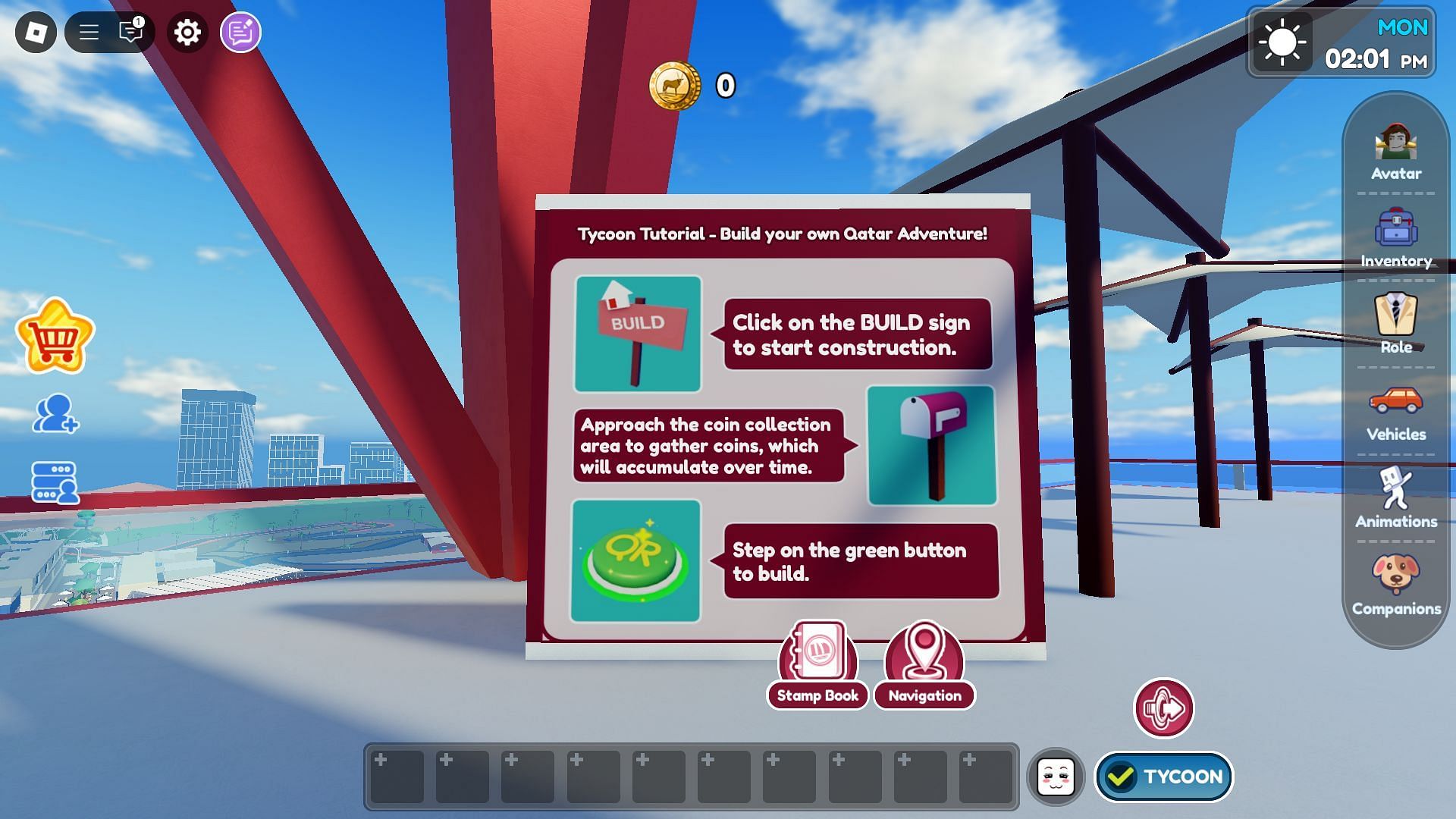 The tycoon minigame (Image via Roblox)