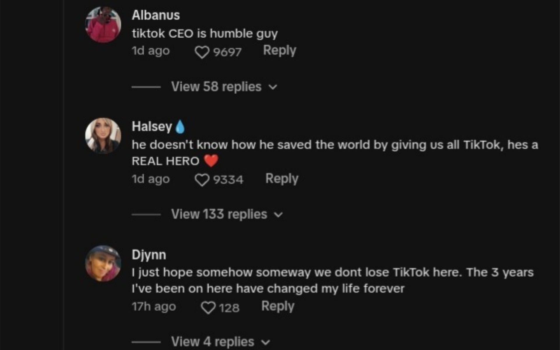 More fan reactions to Dax&#039;s post (Image via TikTok/@thatsdax)