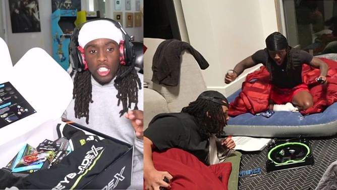 Kai Cenat was surprised by his own "motion" after Beyblade sends him a care package for the AMP sleepover stream