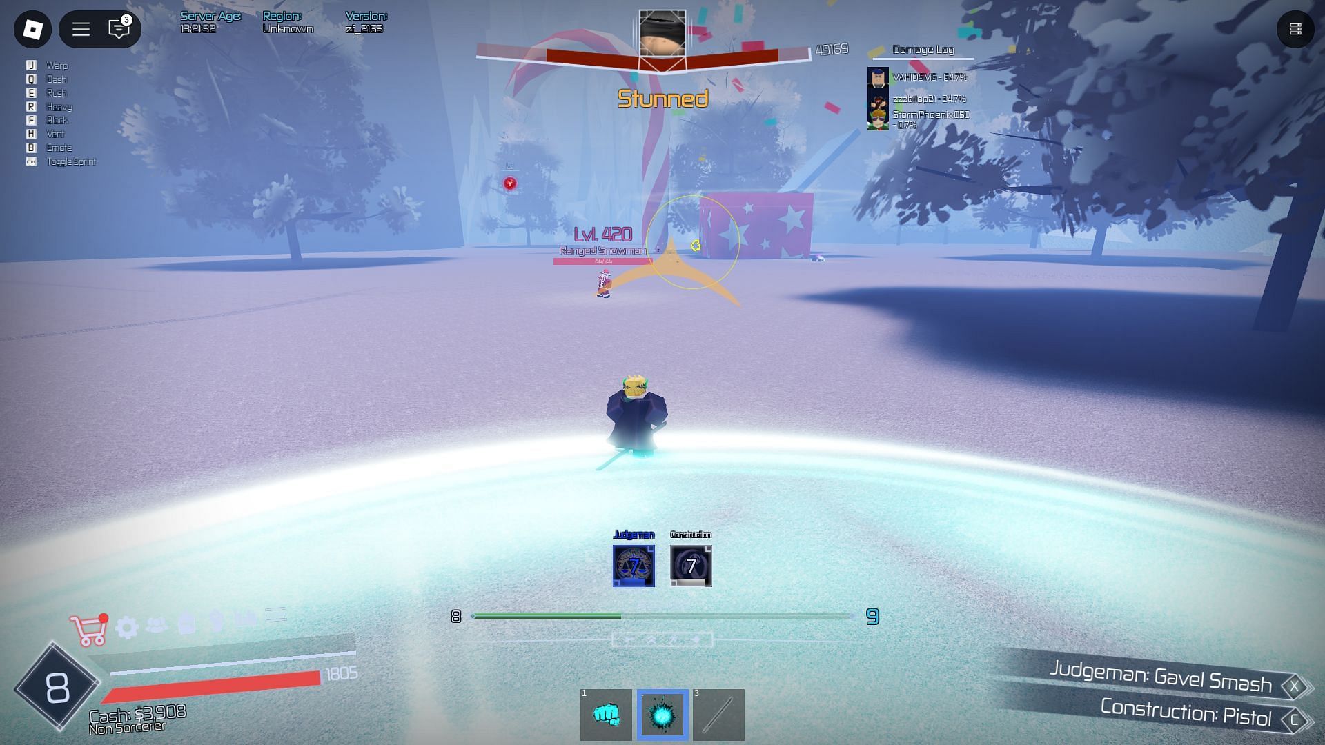 The boss has a variety of skills (Image via Roblox)