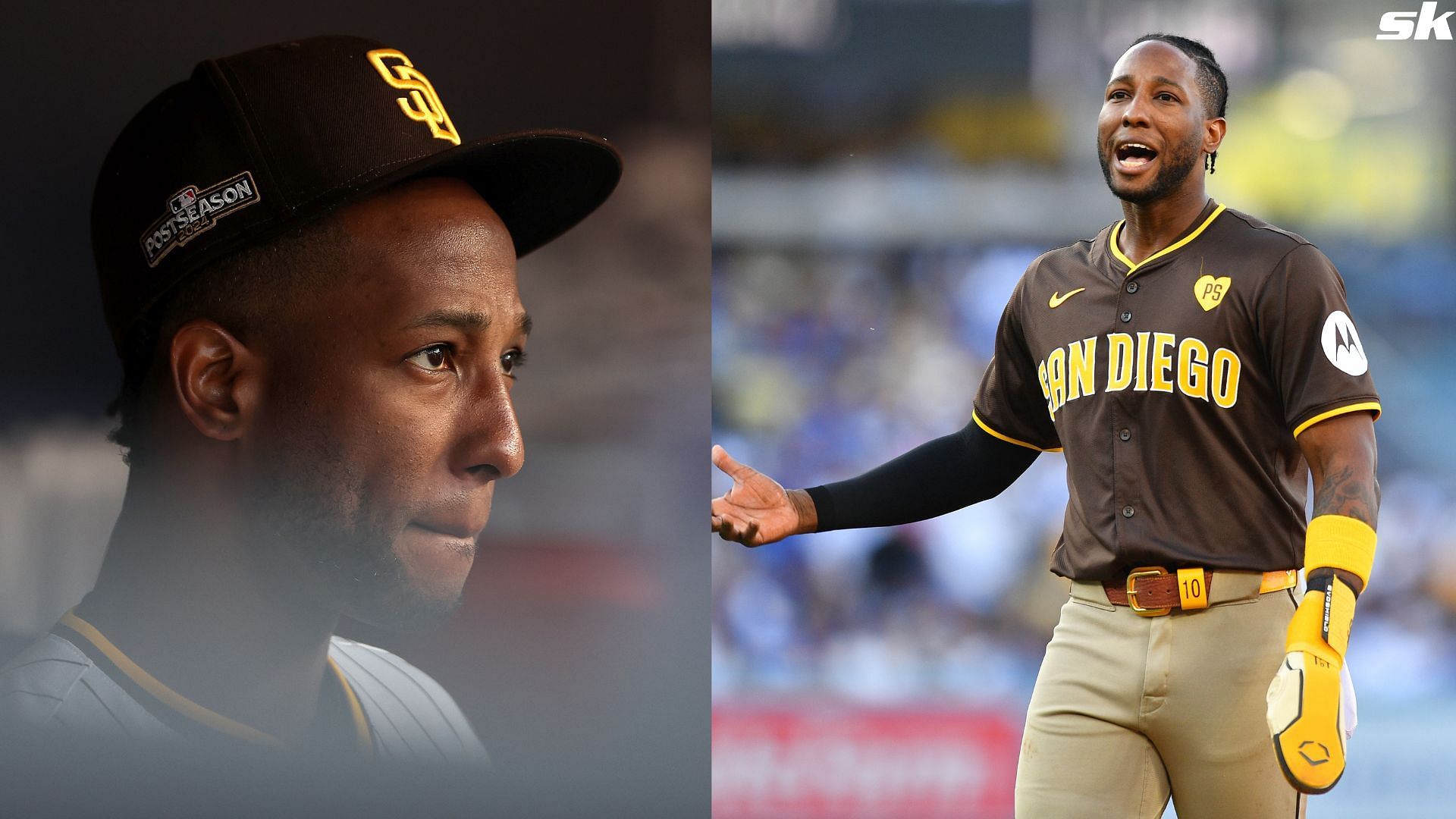 Jurickson Profar of the San Diego Padres before Game Four of the Division Series against the Los Angeles Dodgers at Petco Park (Source: Getty)