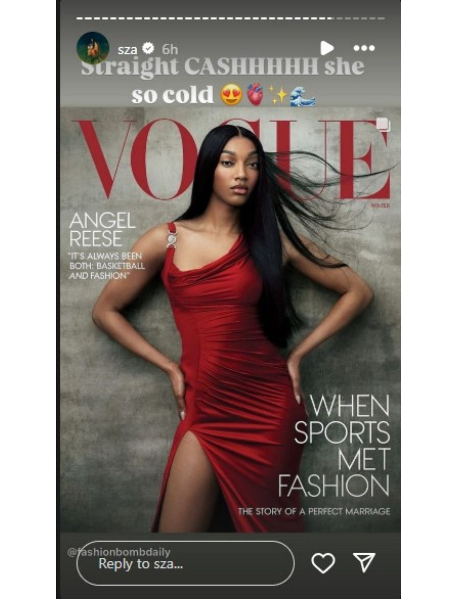 Angel Reese&#039;s cold Vogue cover