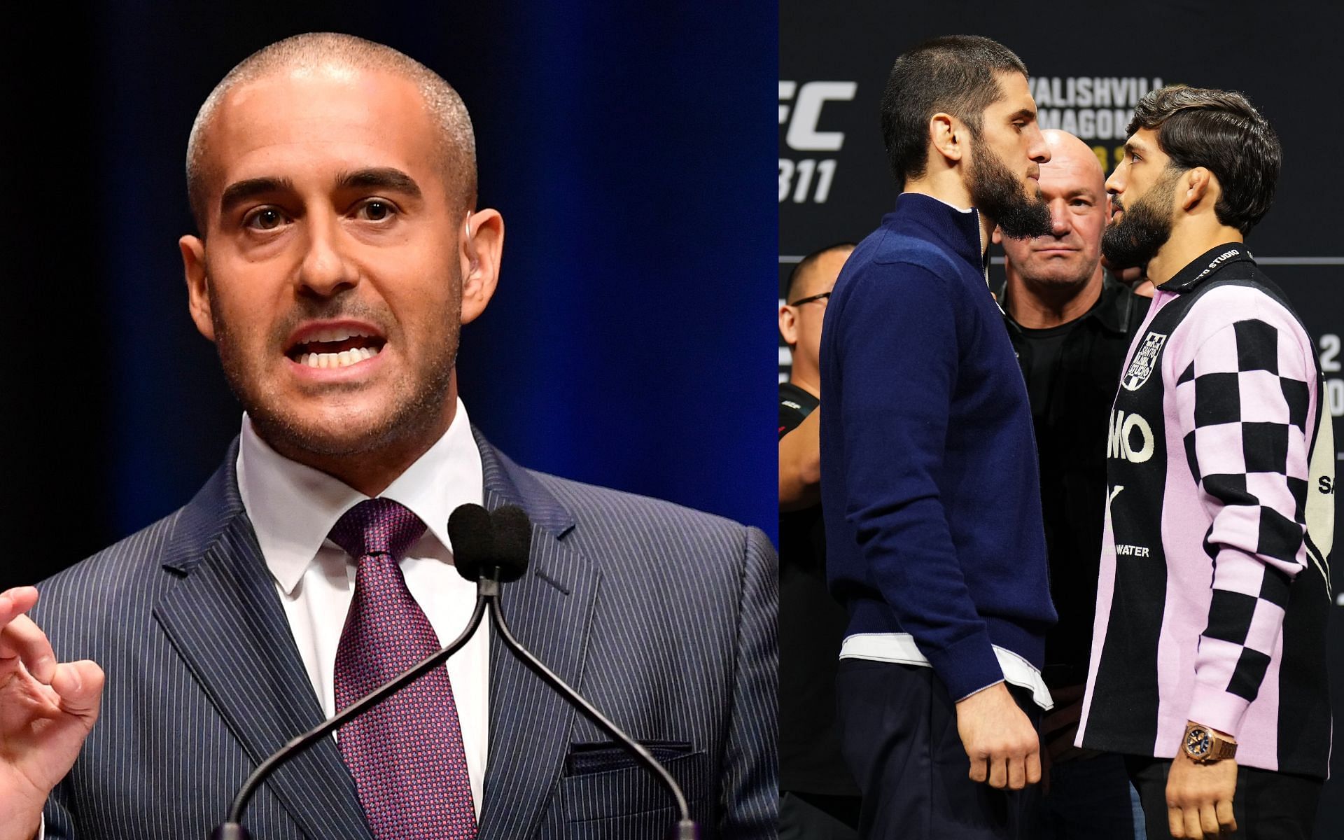 Jon Anik talks about UFC 311 main event shakeup. [Images courtesy: Getty]