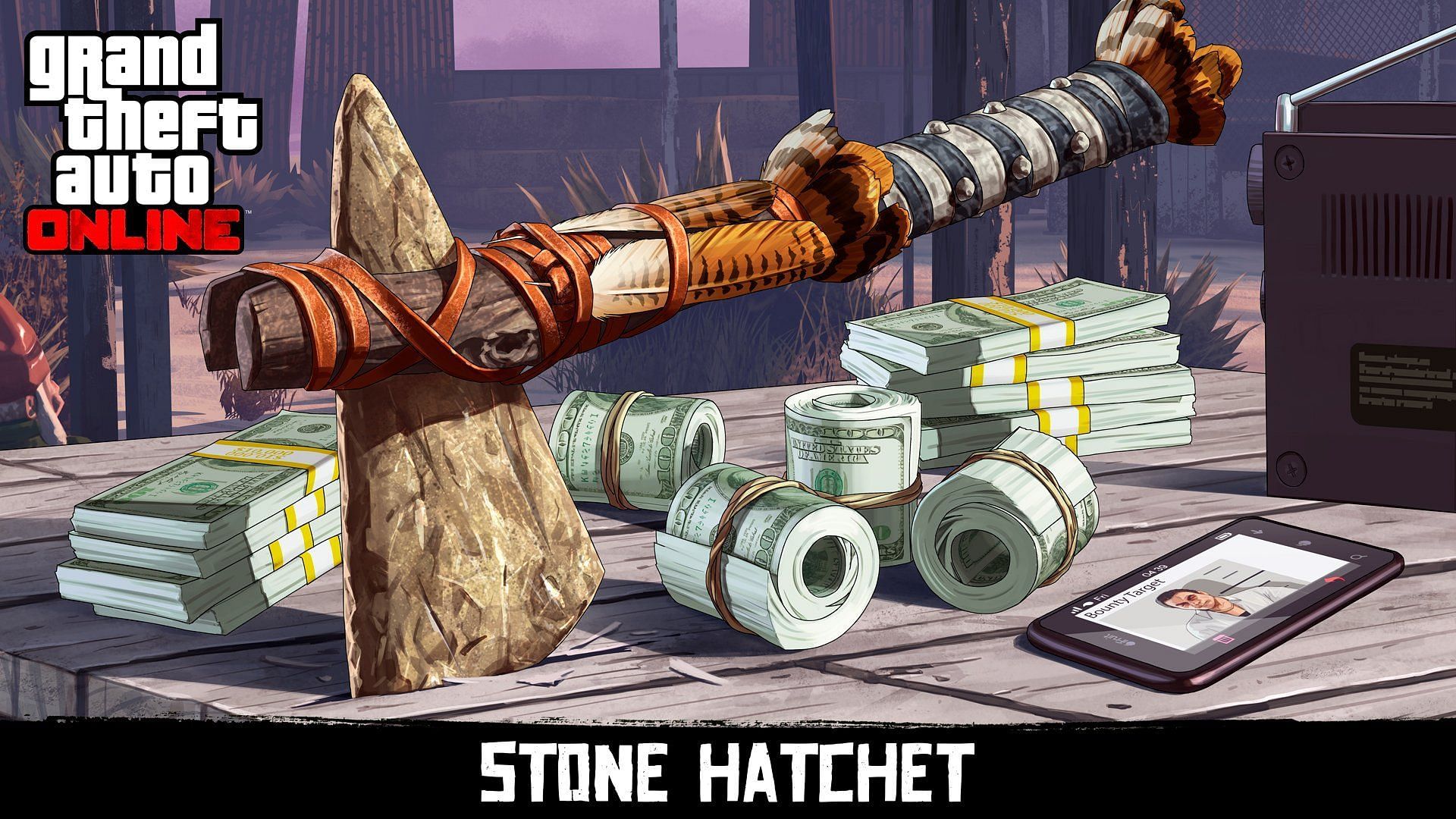 Every player should unlock the Stone Hatchet as soon as possible in Grand Theft Auto Online (Image via Rockstar Games)