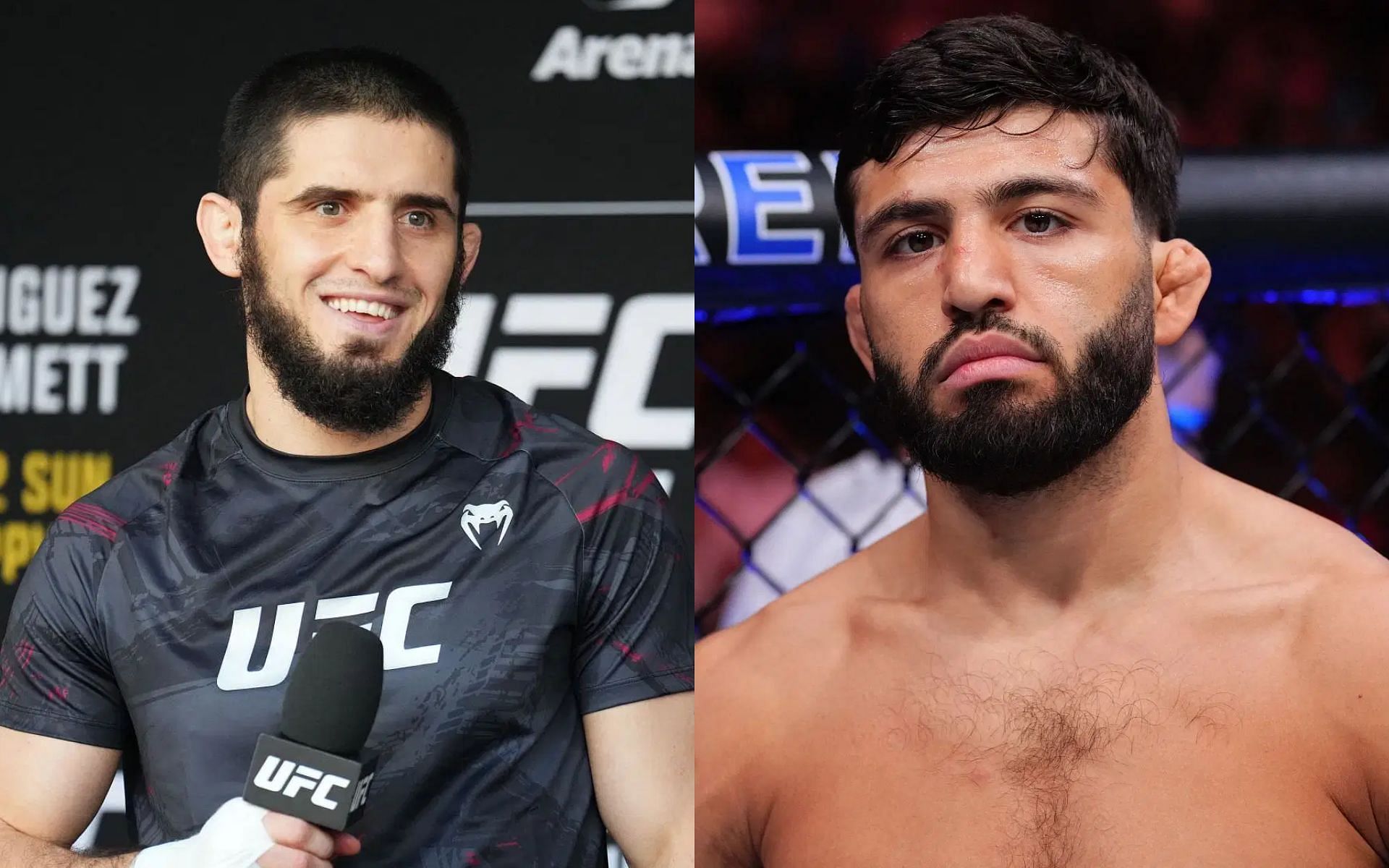 Islam Makhachev (left) shares major praise for Arman Tsarukyan