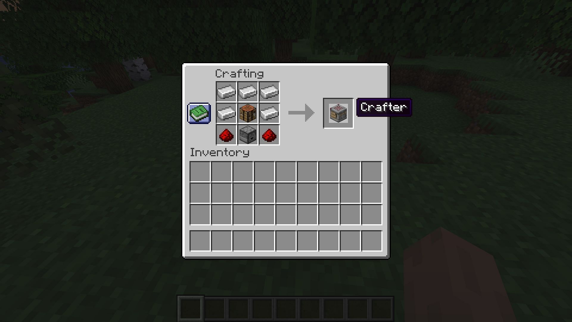 Crafter&#039;s crafting recipe (Image via Mojang Studios)