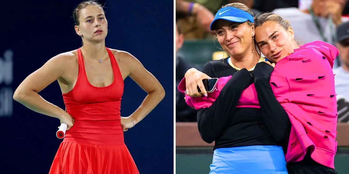 Marta Kostyuk (L); Paula Badosa and Aryna Sabalenka (R) (Image Source: Getty)