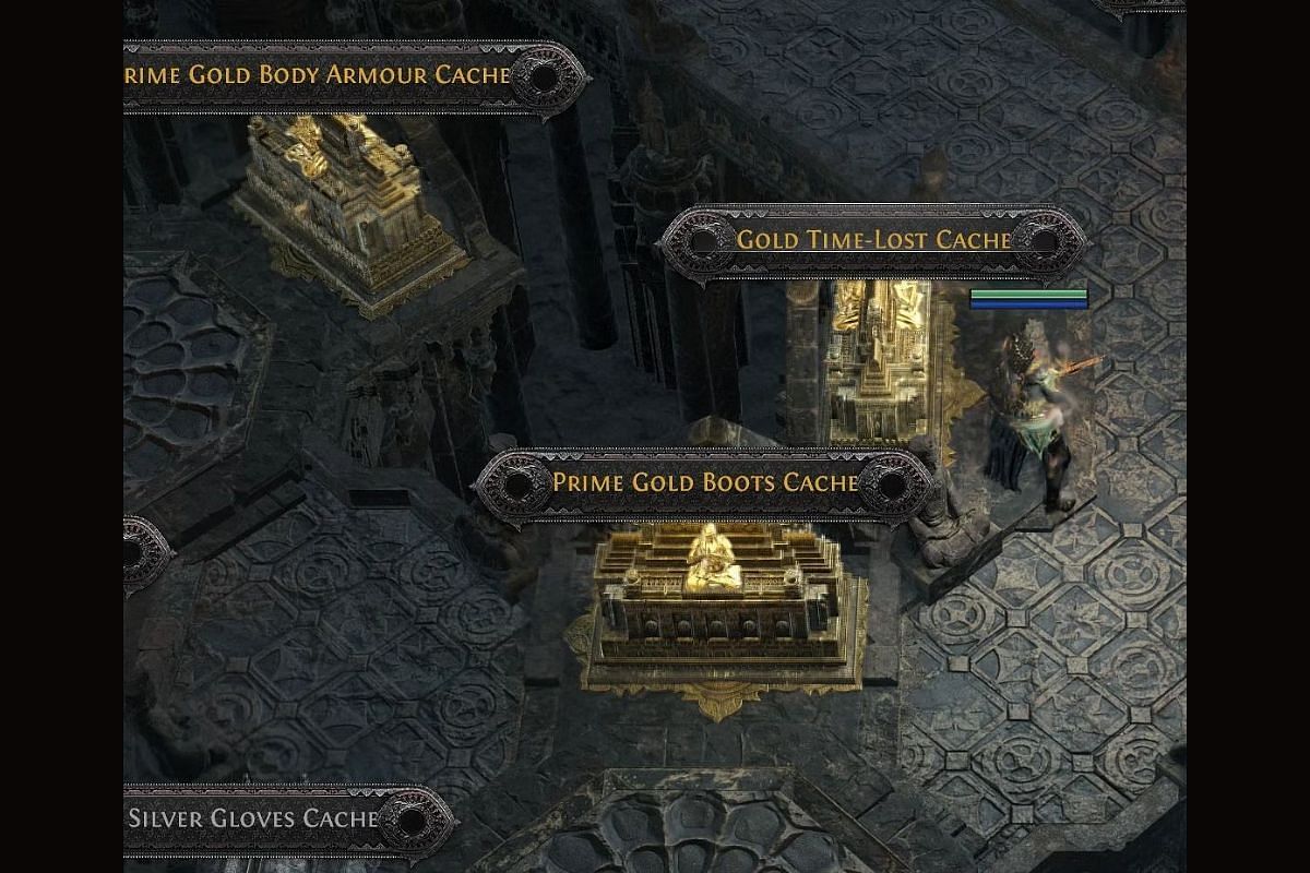 Time-Lost Jewel Caches in the Trial of the Sekhemas (Image via Grinding Gear Games)