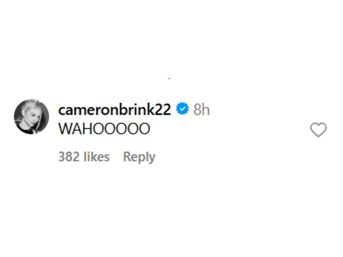 Cameron Brink&#039;s comment on Instagram