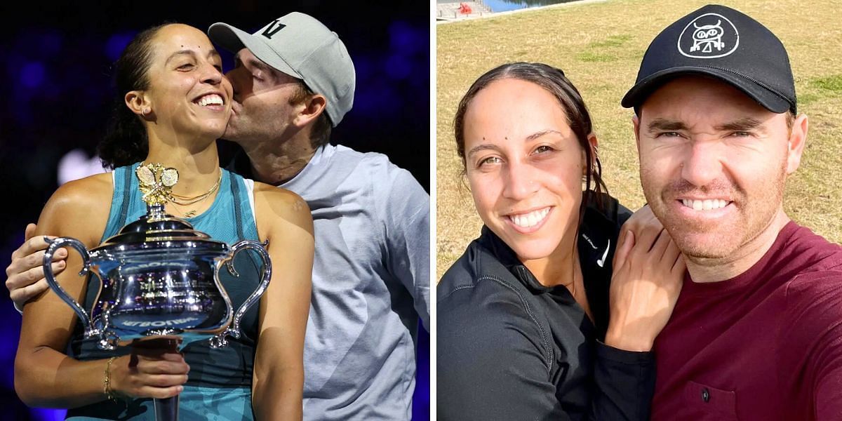 Madison Keys with her husband Bjorn Fratangelo (Image Source: Getty (L); @madisonkeys on Instagram)