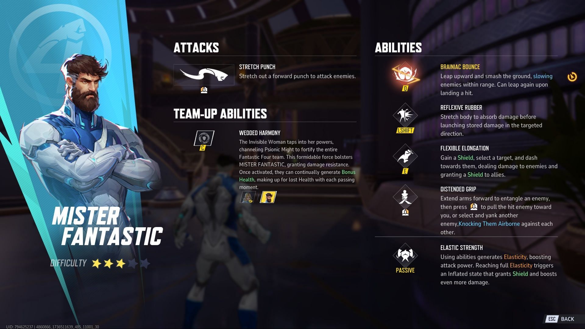 Mr Fantastic&#039;s abilities (Image via NetEase Games)