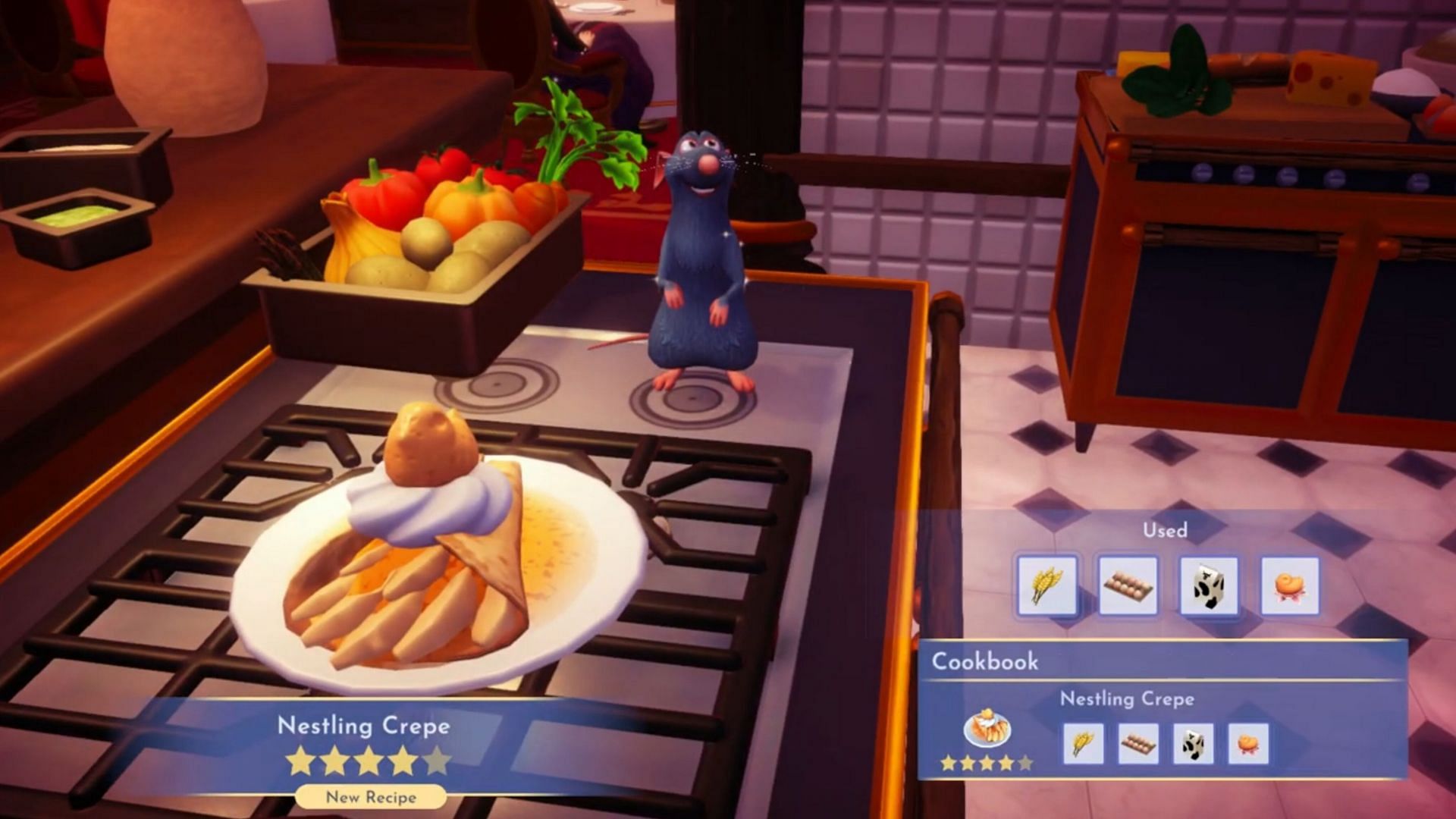 Nestling Crepe is a four-star meal in the game (Image via Gameloft)