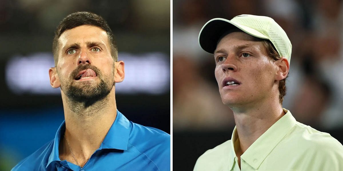 Novak Djokovic (left), Jannik Sinner (right), Sources: Getty