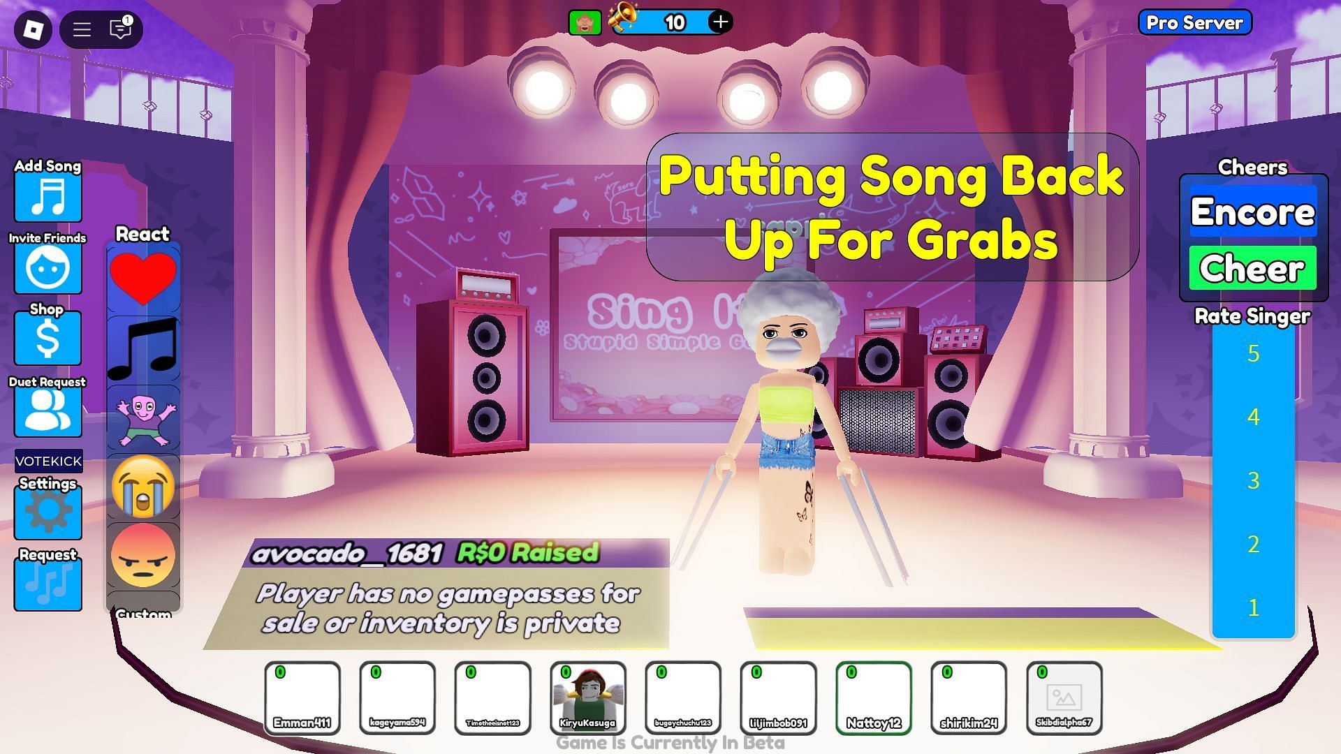 A karaoke performance (Image via Roblox)