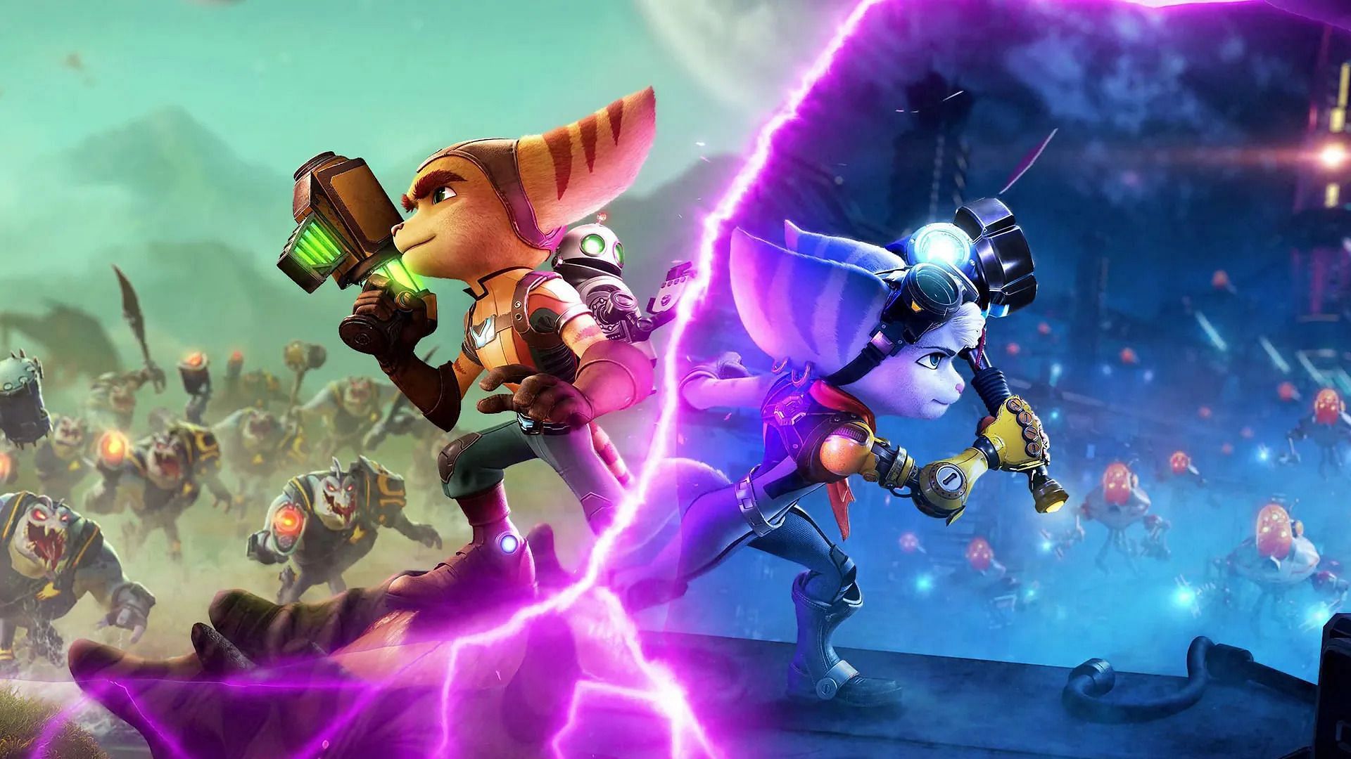 Key art of Ratchet and Clank Rift Apart