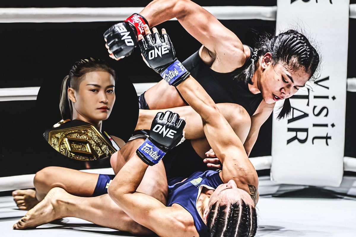 Stamp Fairtex (inset), Denice Zamboanga (right) [Photo via ONE Championship]