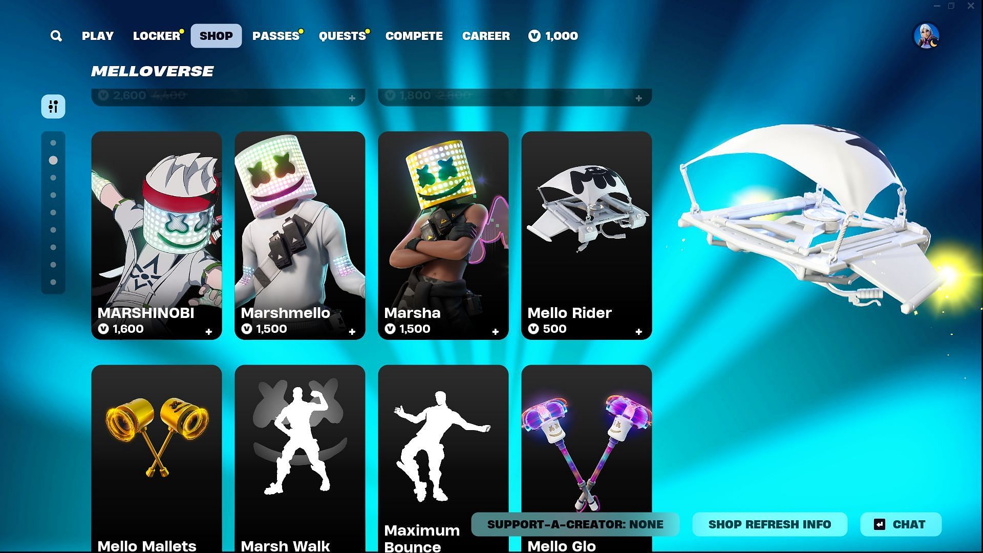 The Marshmello skin in Fortnite can be purchased separately (Image via Epic Games)