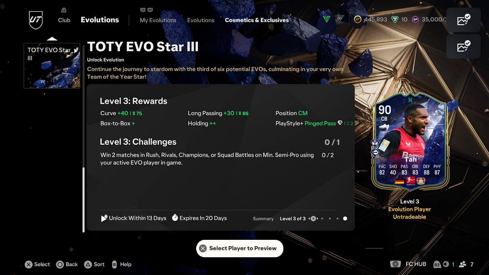 The EVO has three levels (Image via EA Sports)