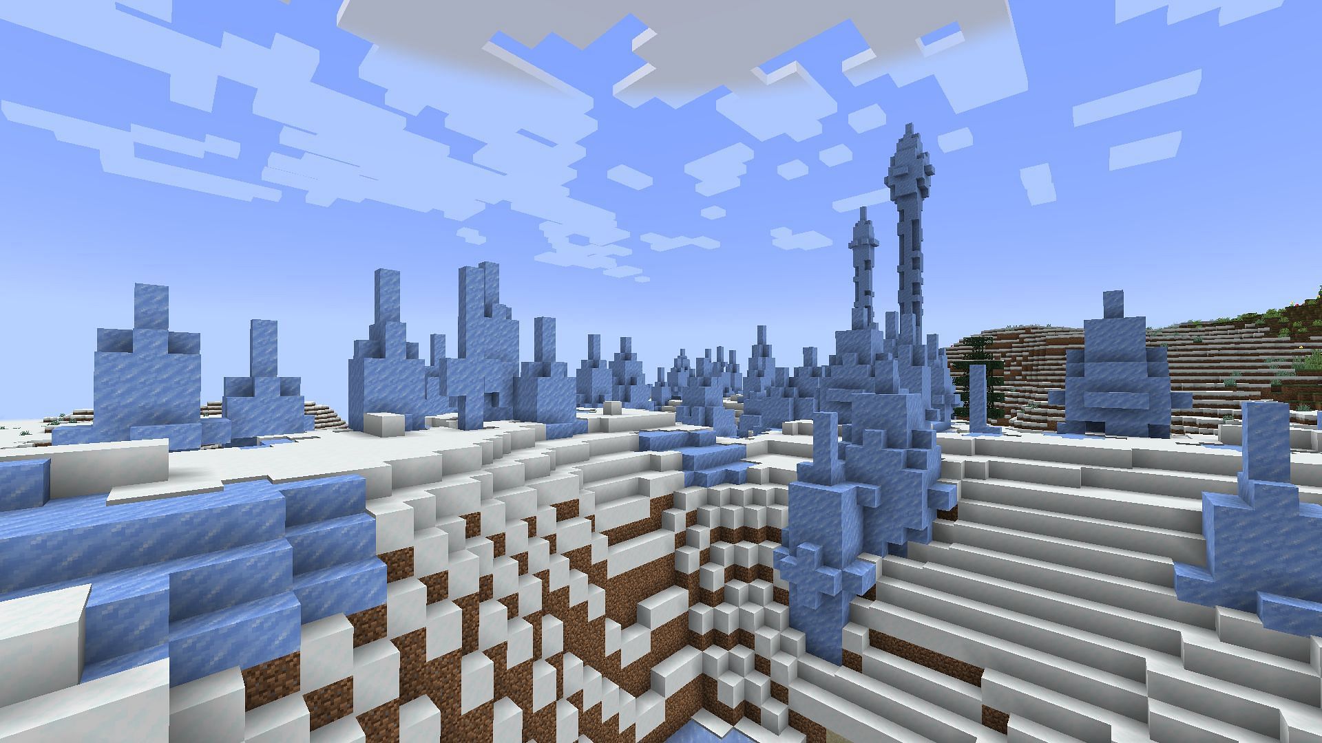 Snow can get annoying in older biomes (Image via Mojang Studios)