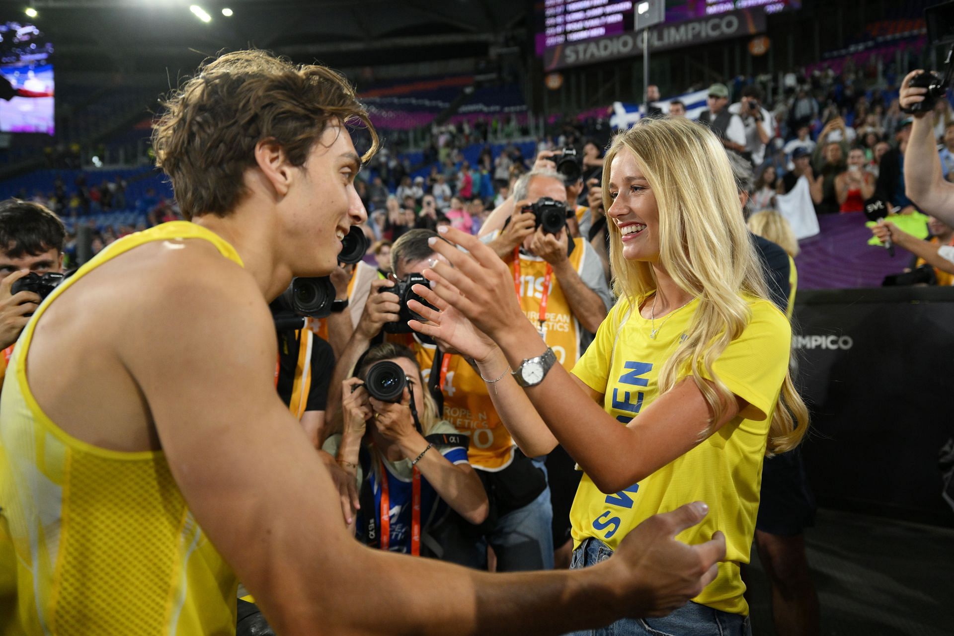 Mondo Duplantis with his fianc&eacute;e, Desir&eacute; Inglander at 26th European Athletics Championships - Rome 2024: Day Six - Source: Getty