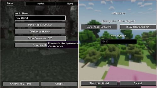 Activate commands on the world to get the sharpness 255 weapon (Image via Mojang Studios)