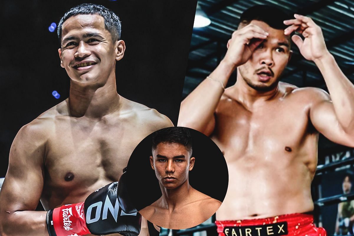 Johan Ghazali (middle) on training with Superbon (L) and Nong-O (R) | Photo by ONE Championship