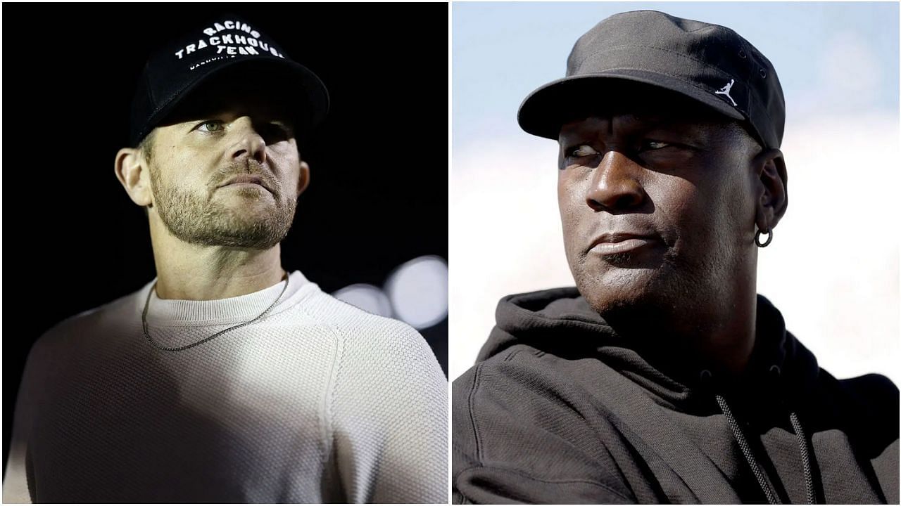 Trackhouse Racing co-owner Justin Marks (L) and NBA Hall of Famer Michael Jordan (R), co-owner of 23XI Racing (source: GETTY)