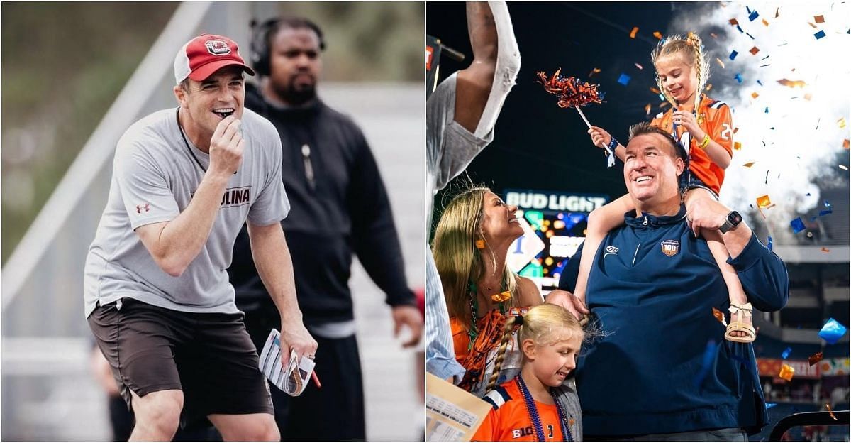 Beamer vs Bielema (Credits: Illinois and South Carolina football IG)