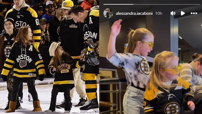 Jeremy Swayman's girlfriend Alessandra shares adorable clip of Brad Marchand's daughter Rue dancing in Bruins' VIP suite