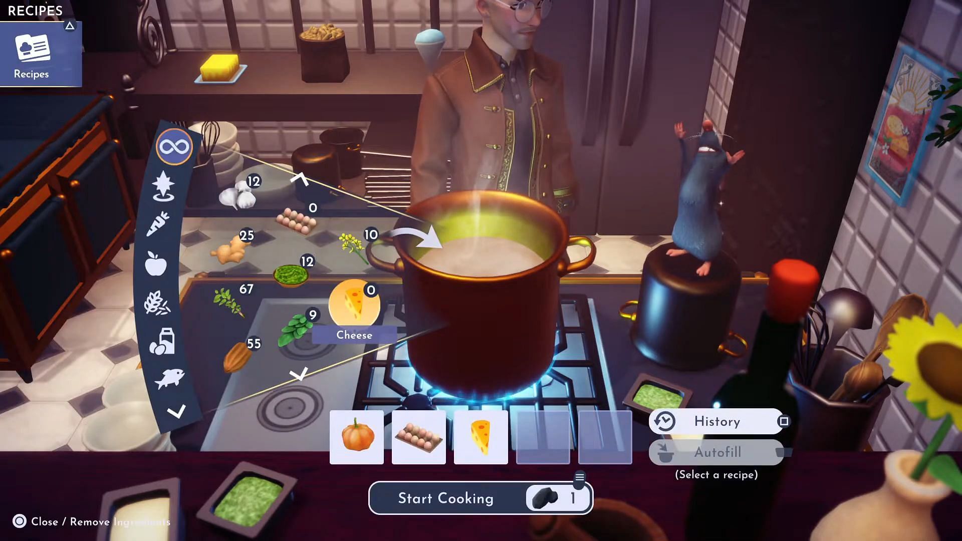 Take the ingredients back to the Cooking Station (Image via Gameloft || YouTube/@Greymane Gaming)