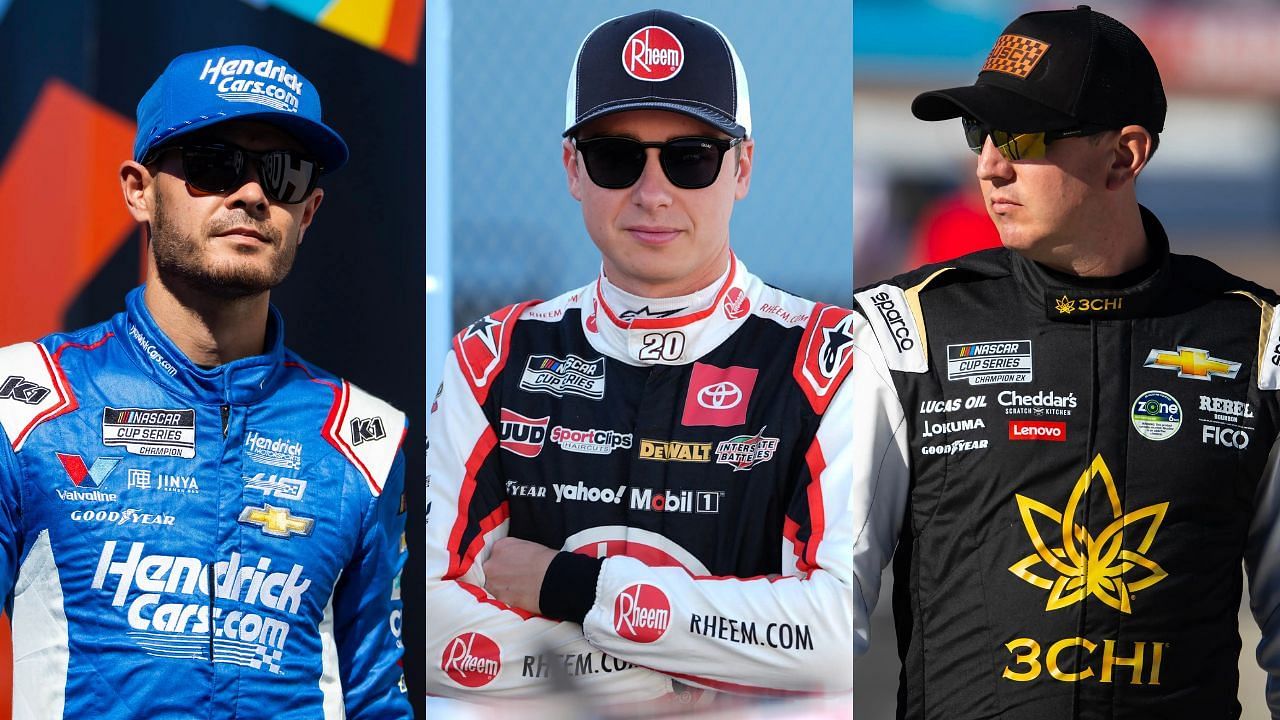 Kyle Larson, Christopher Bell, and Kyle Busch