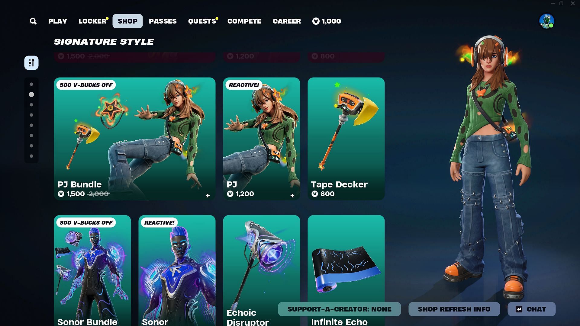 You can now purchase the PJ skin in Fortnite (Image via Epic Games)