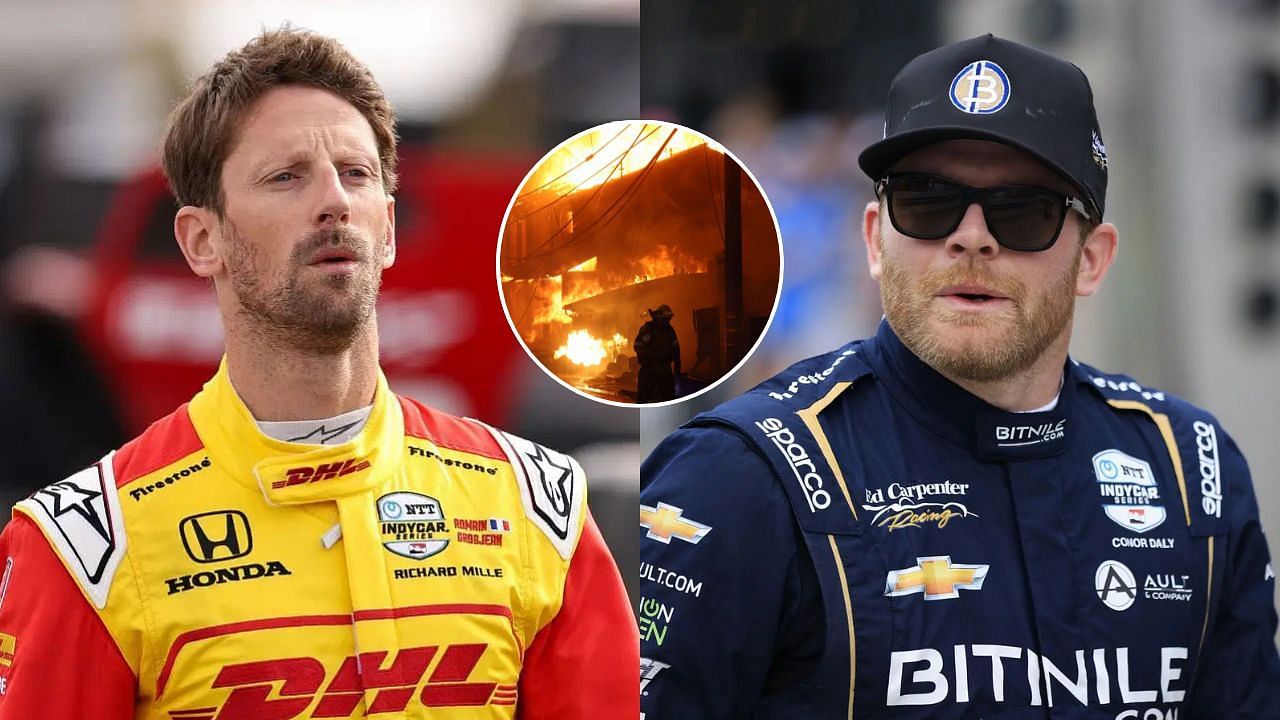 Romain Grosjean and Conor Daly react to ex-IndyCar star losing houses in California wildfires | Image via Getty