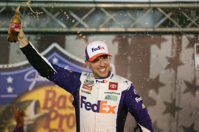 After “I beat your favorite driver”, Denny Hamlin teases his next slogan in a 2-word reply