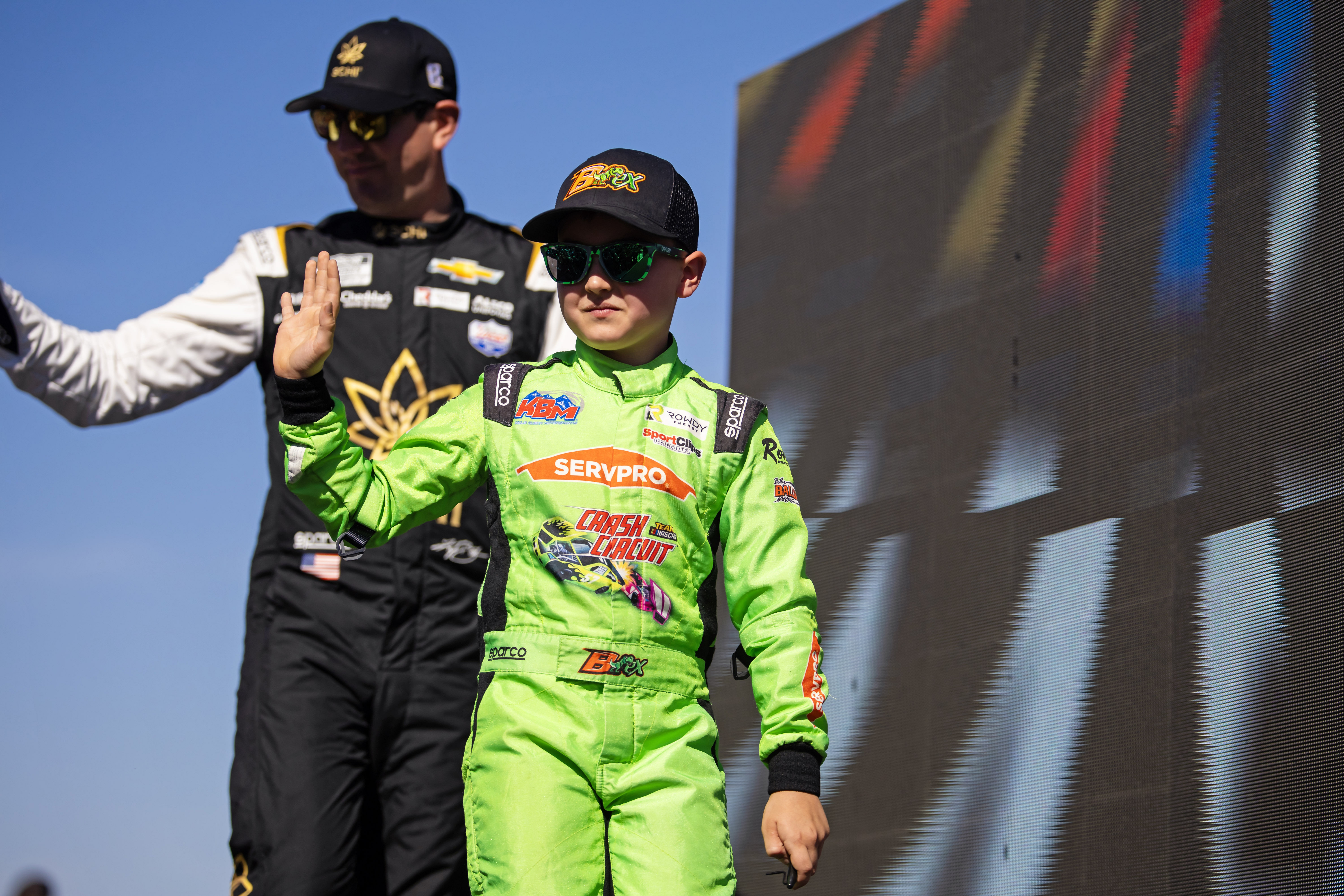 Brexton with Kyle Busch during the Championship Race at Phoenix Raceway. - Source: Imagn