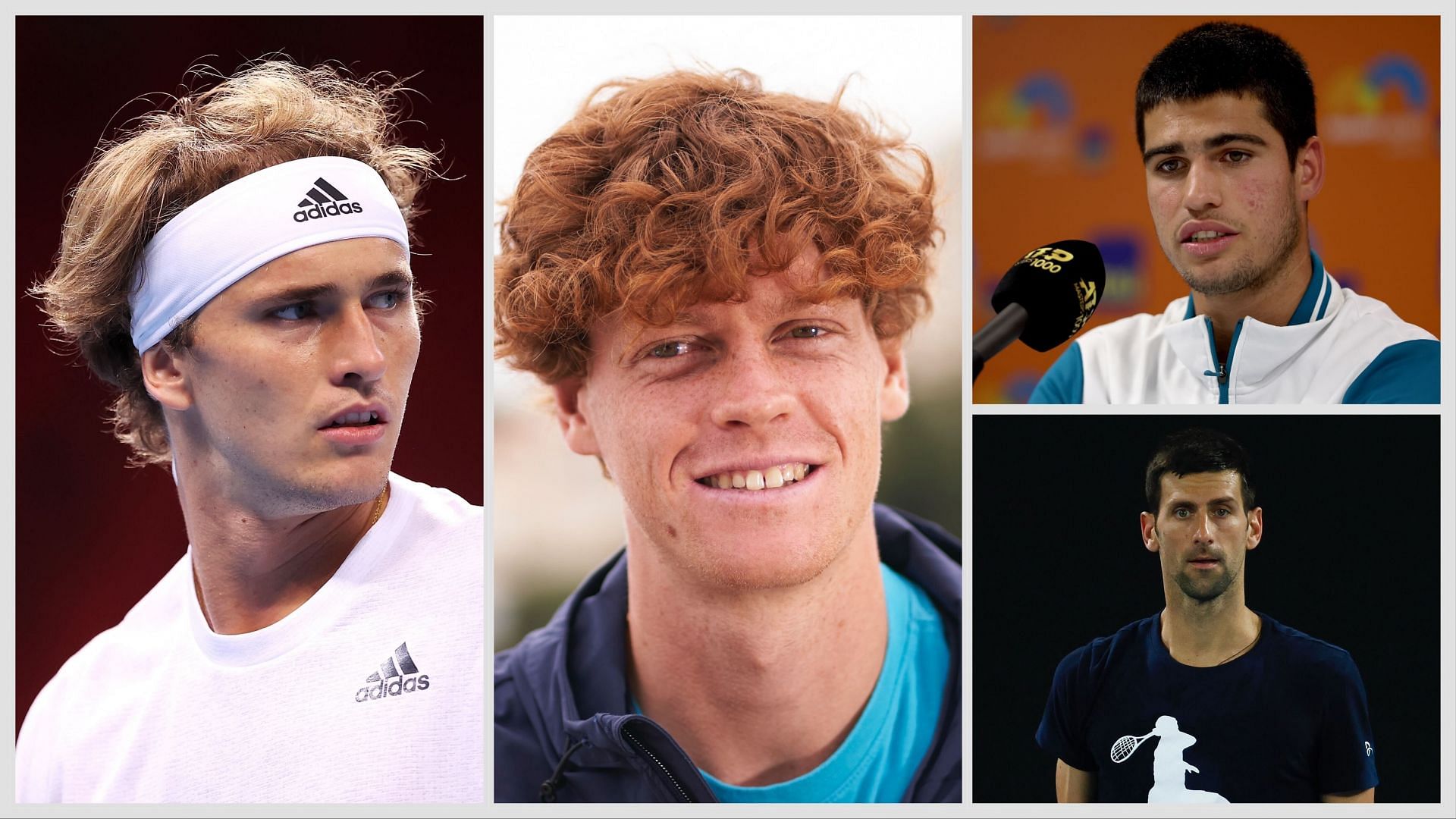 Alexander Zverev, Jannik Sinner, Novak Djokovic and Carlos Alcaraz. Source: Getty