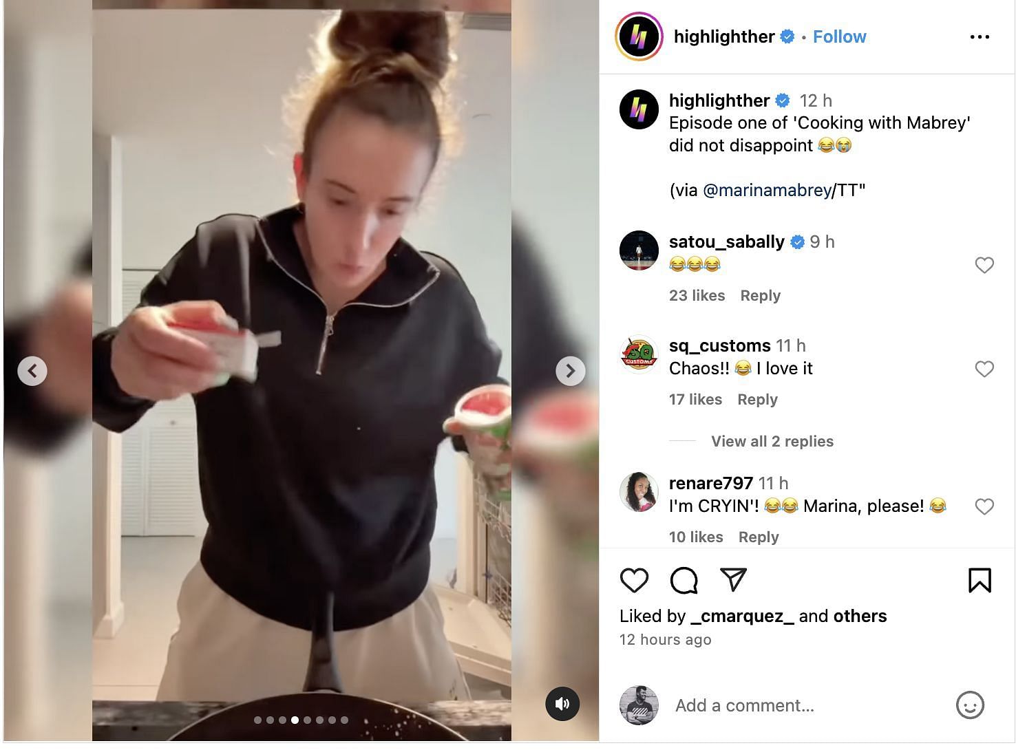 Caitlin Clark&#039;s potential new teammate Satou Sabally reacts to Marina Mabrey&#039;s hilarious cooking video