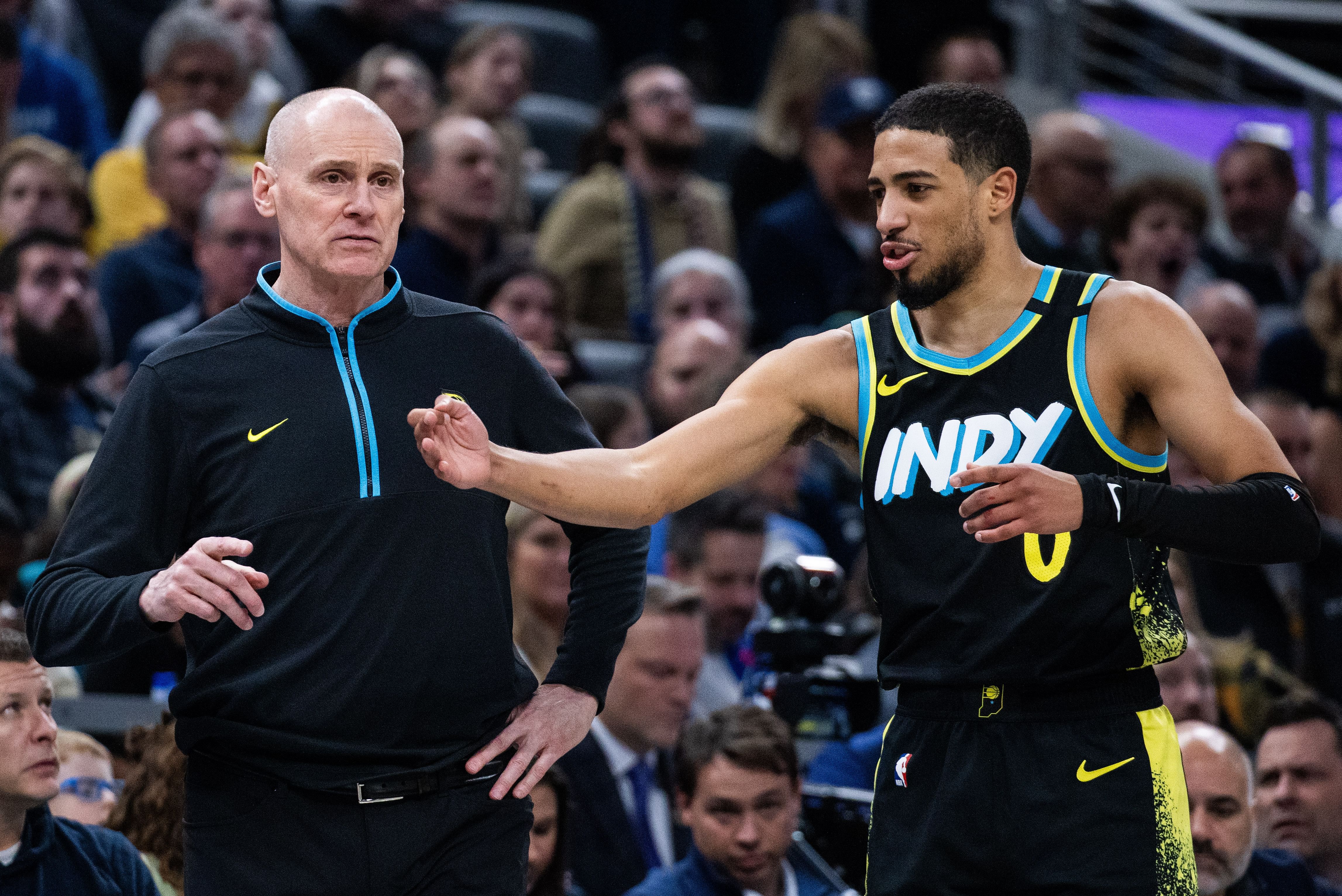 Coach Rick Carlisle has no update on Tyrese Haliburton&#039;s injury. (Photo: IMAGN)