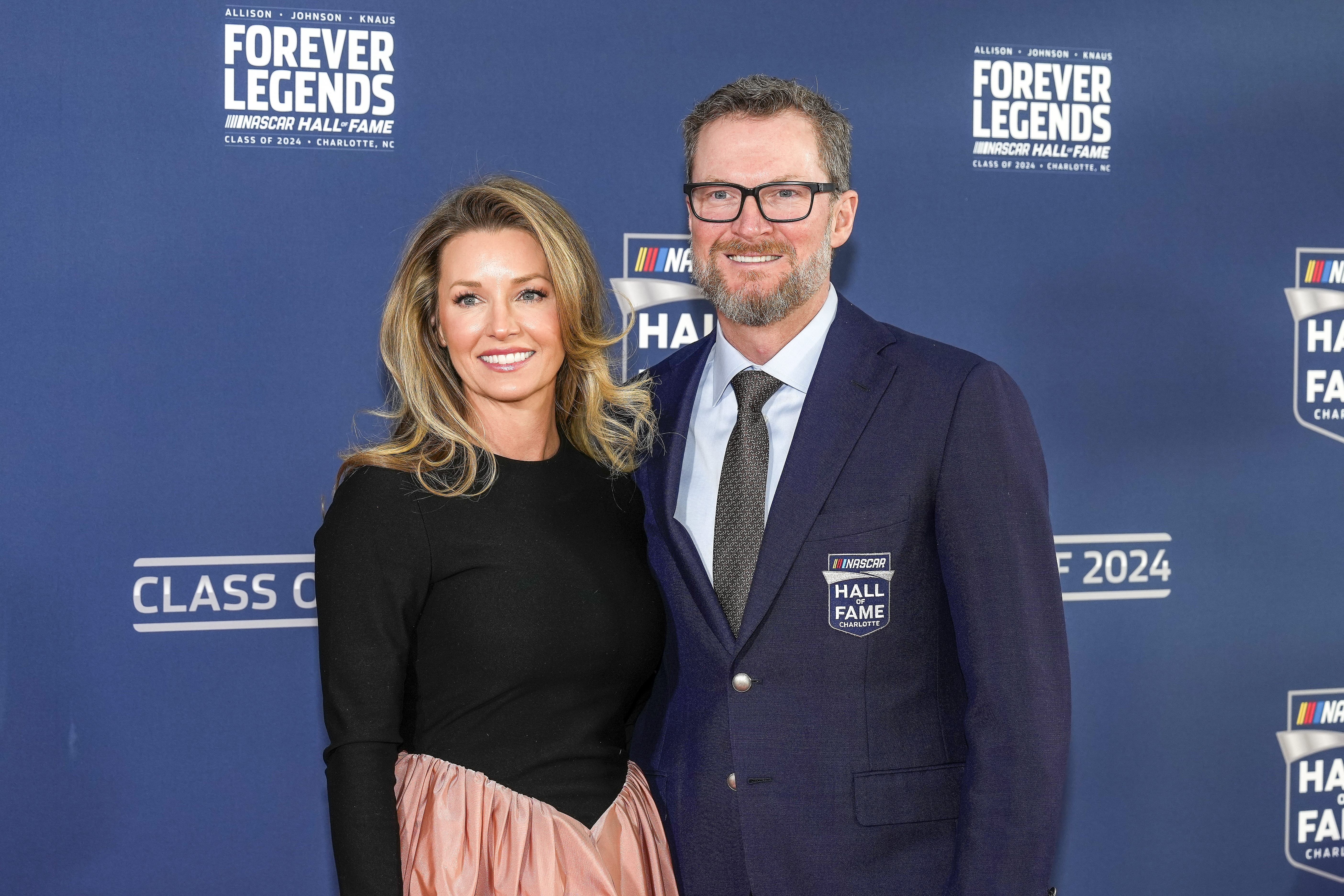 Dale Earnhardt Jr. and his wife Amy during the red carpet at Charlotte Convention Center Crown Ballroom - Source: Imagn